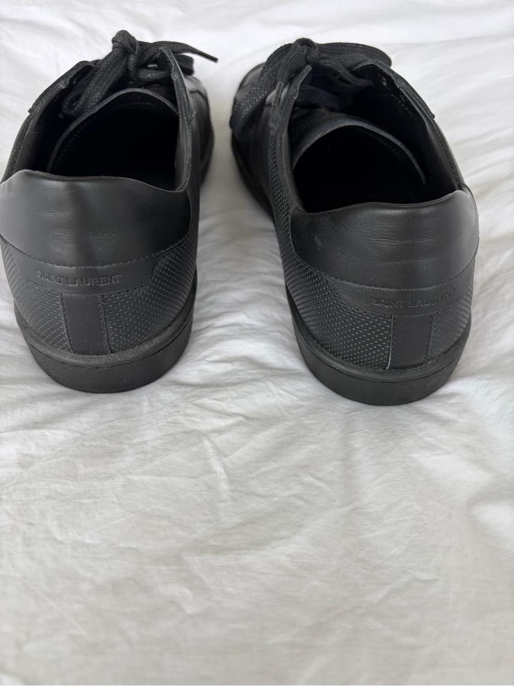 Saint Laurent Black Perforated Leather & Suede Low-Top Sneakers - Picture 6 of 8